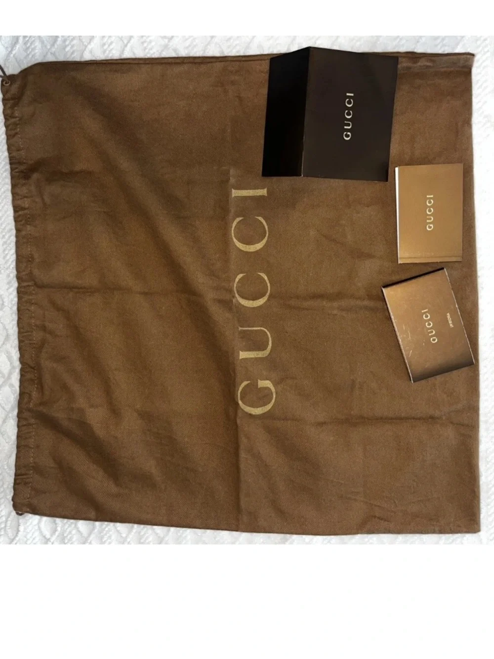 Gucci Pelham Gold Studded Black Canvas Bag w/dust bag, books, envelope